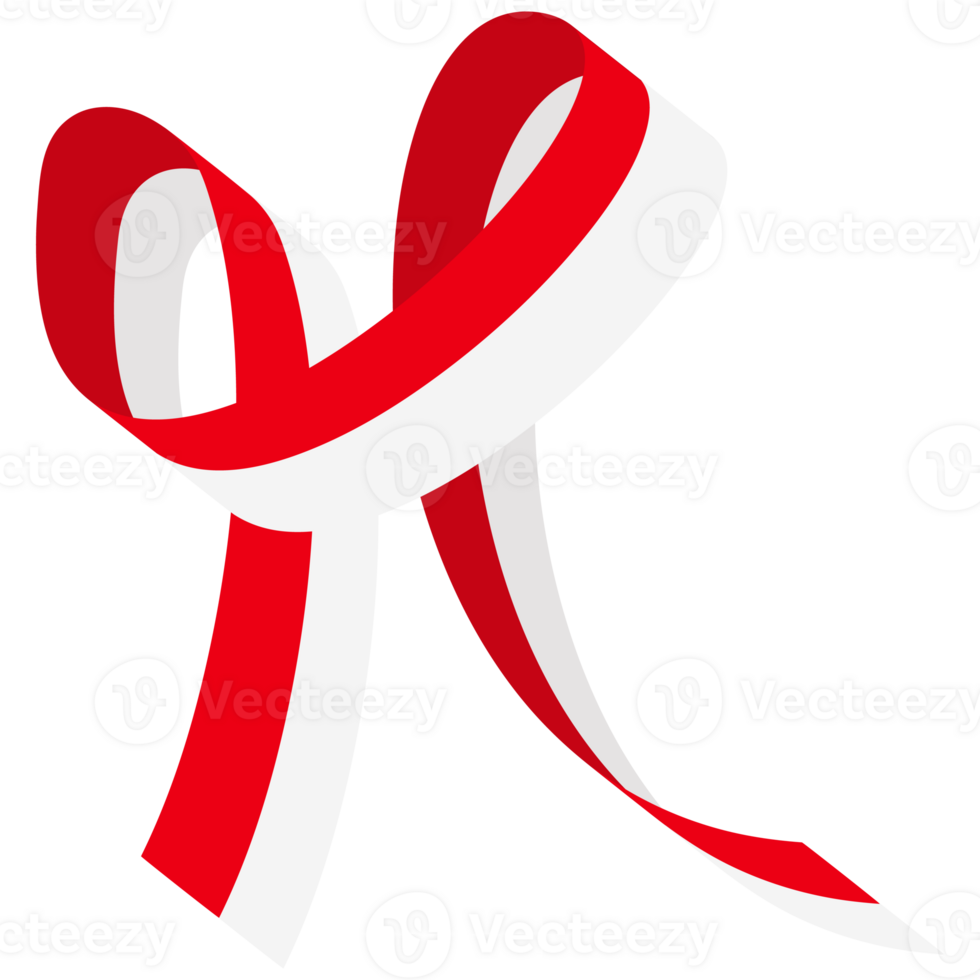 The red and white flag folded and fluttered like a ribbon png