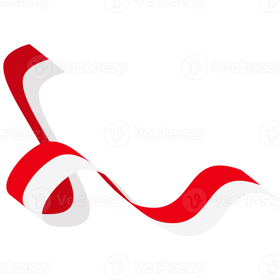 The red and white flag folded and fluttered like a ribbon png