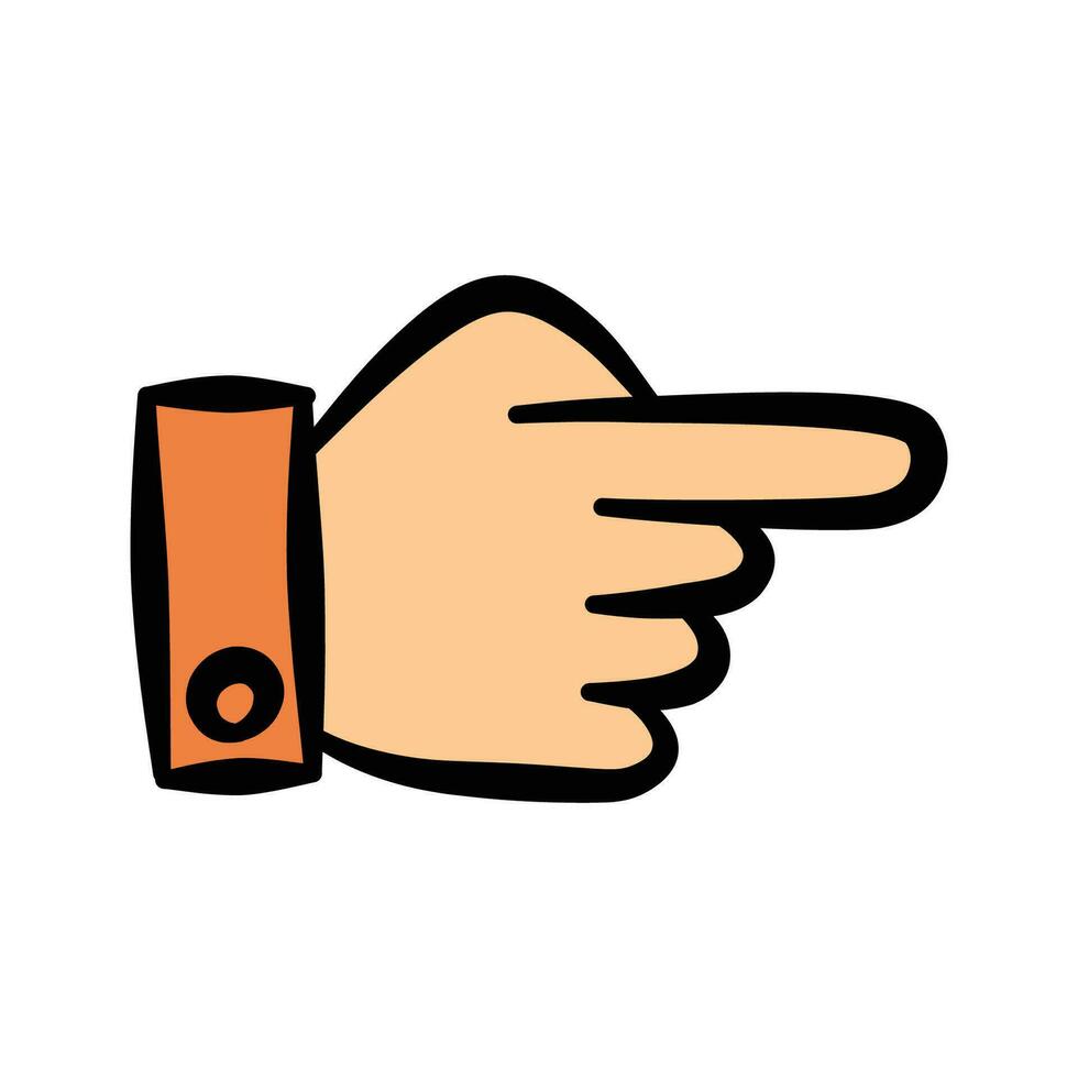 hand drawn illustration of hand gesture or sign emoticon, body language vector