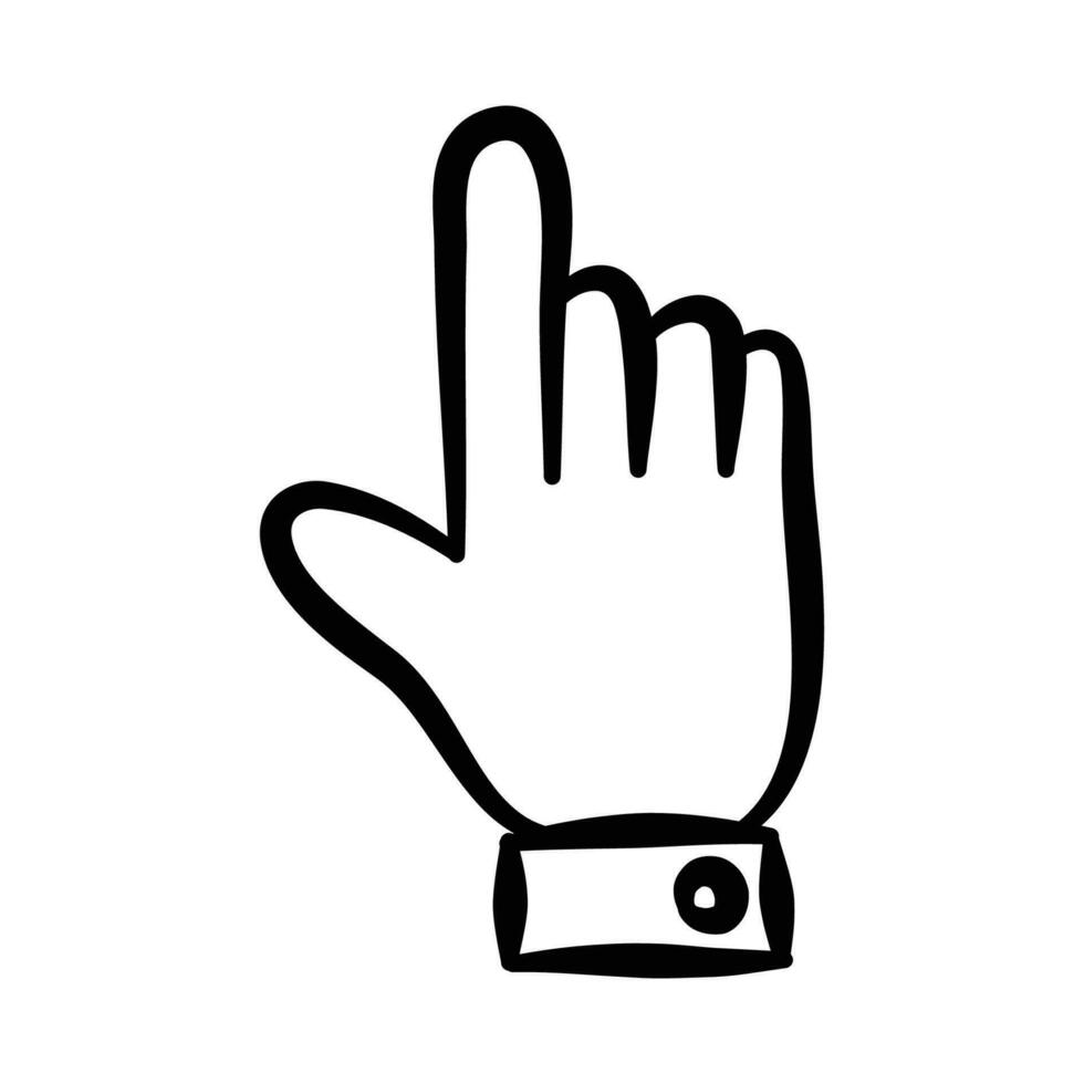 hand drawn illustration of hand gesture or sign emoticon, body language vector