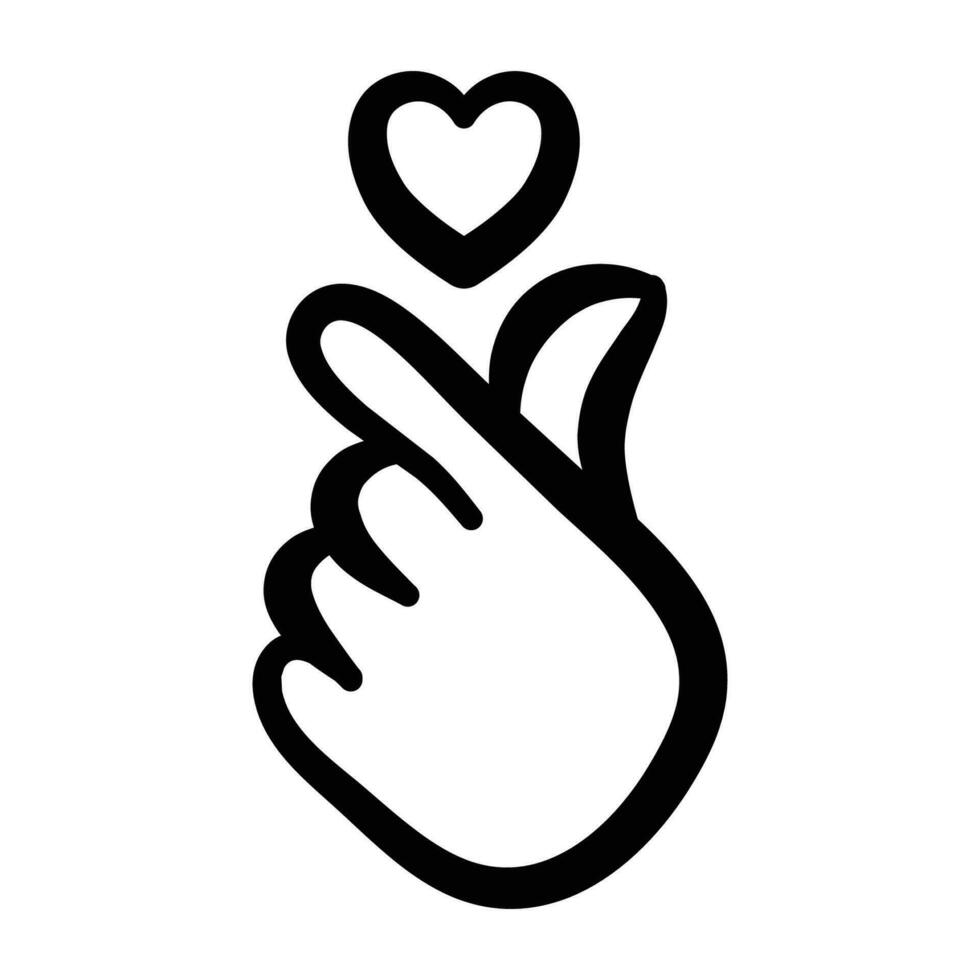 hand drawn illustration of hand gesture or sign emoticon, body language vector