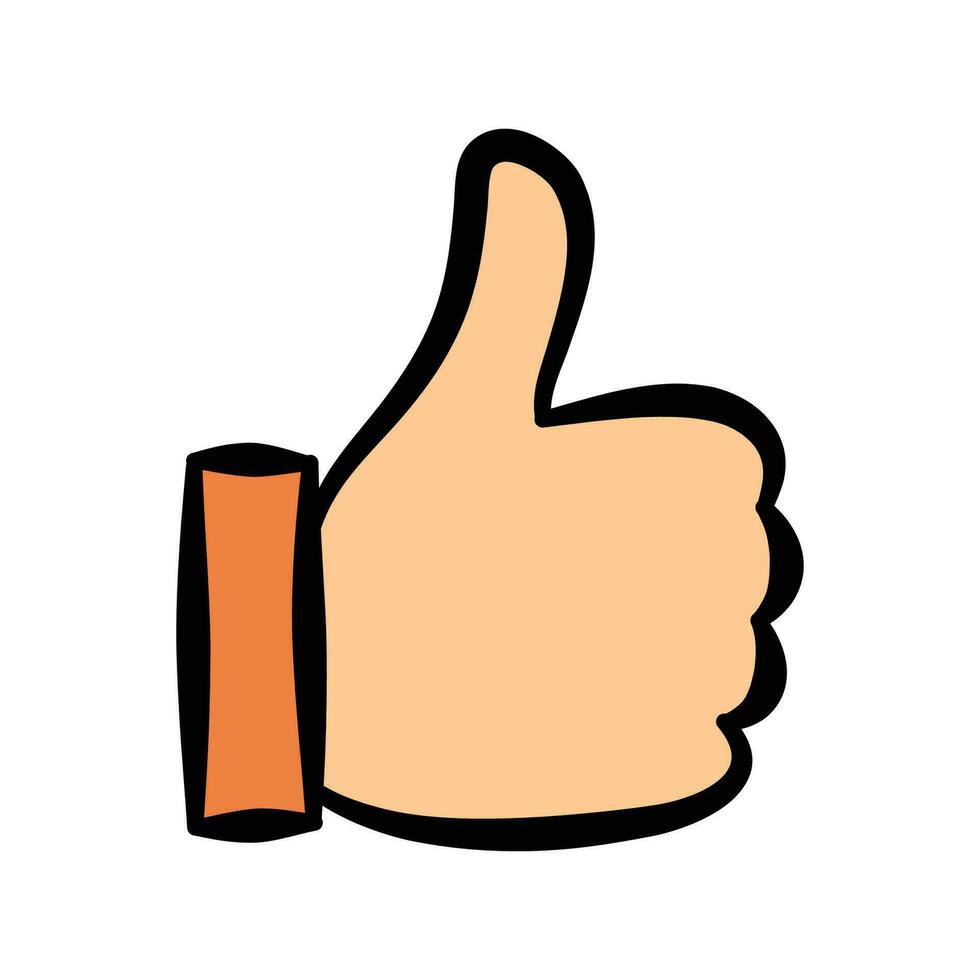 hand drawn illustration of hand gesture or sign emoticon, body language vector