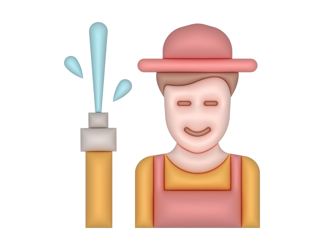 3d Gardener Farmer And Watering png