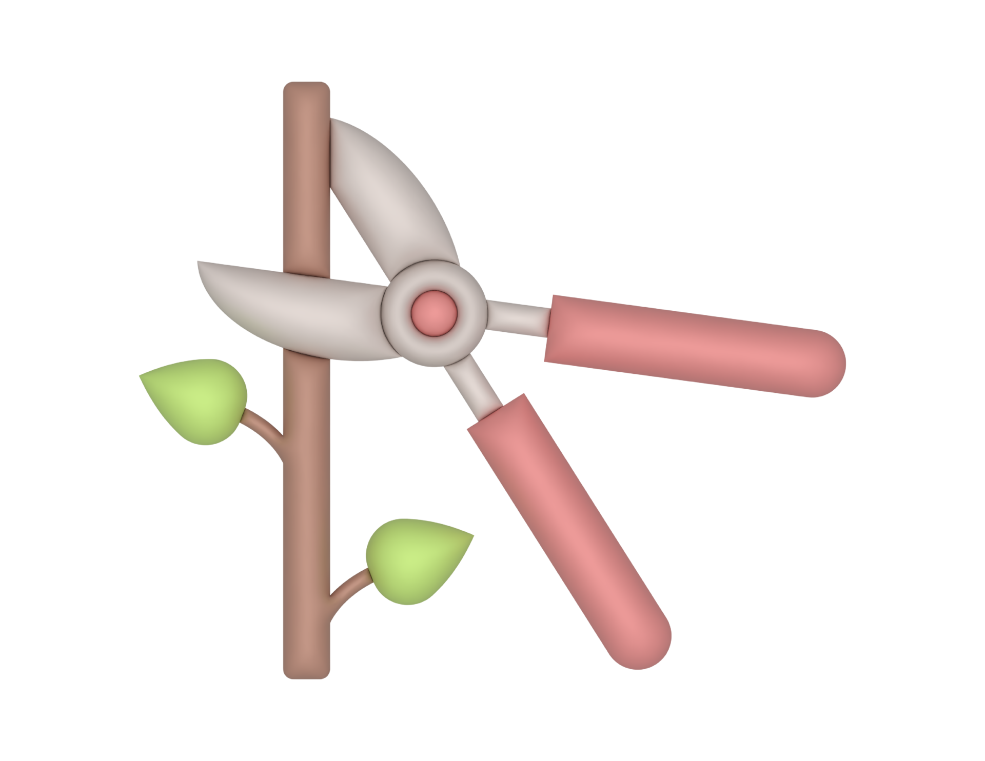 3d Pruning Shears Gardening Tool And Plant 28273898 PNG