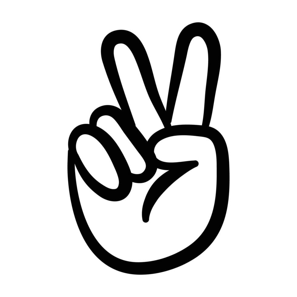 hand drawn illustration of hand gesture or sign emoticon, body language vector