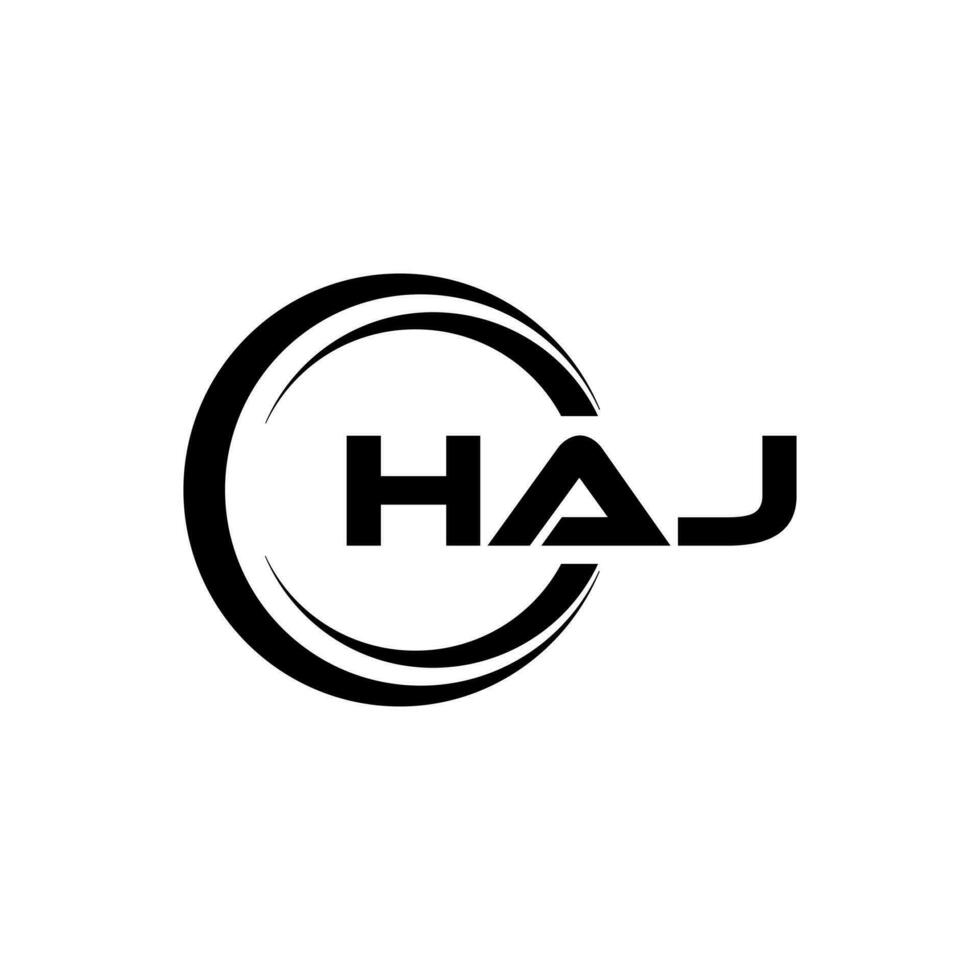 HAJ Logo Design, Inspiration for a Unique Identity. Modern Elegance and Creative Design. Watermark Your Success with the Striking this Logo. vector