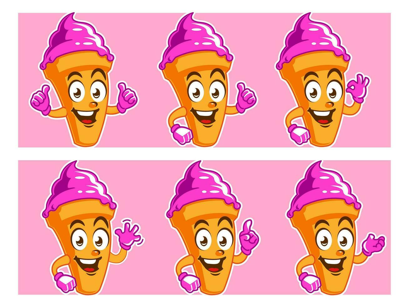Ice cream character cartoon vector