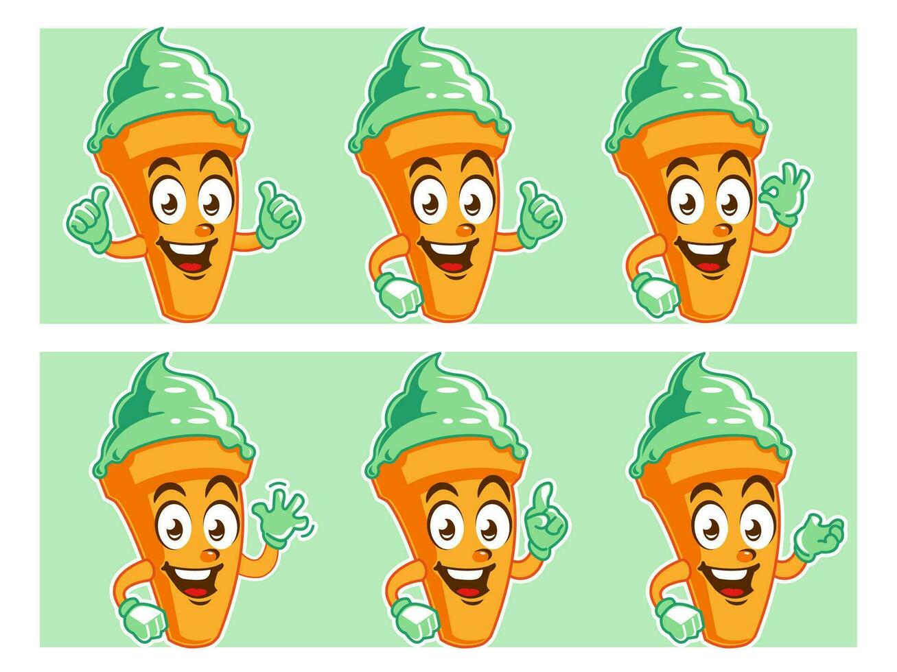 Ice cream character cartoon vector