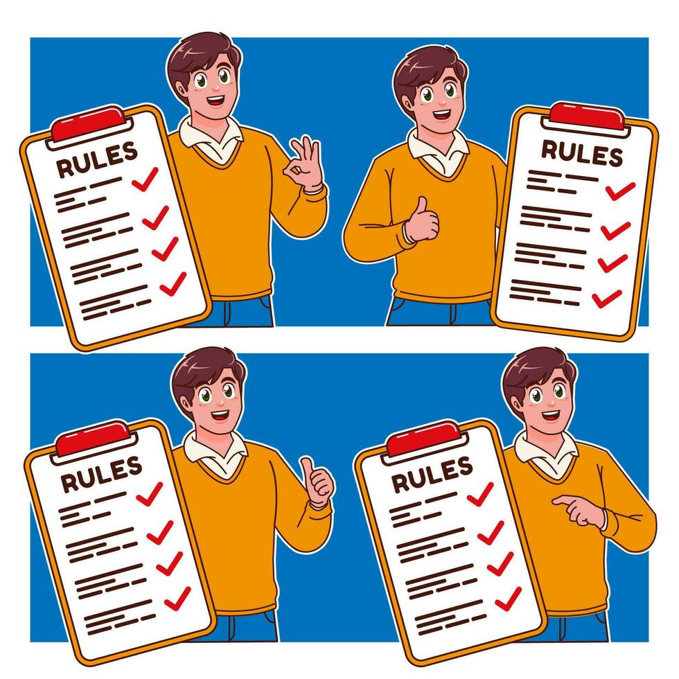 Rules and regulations with check mark vector