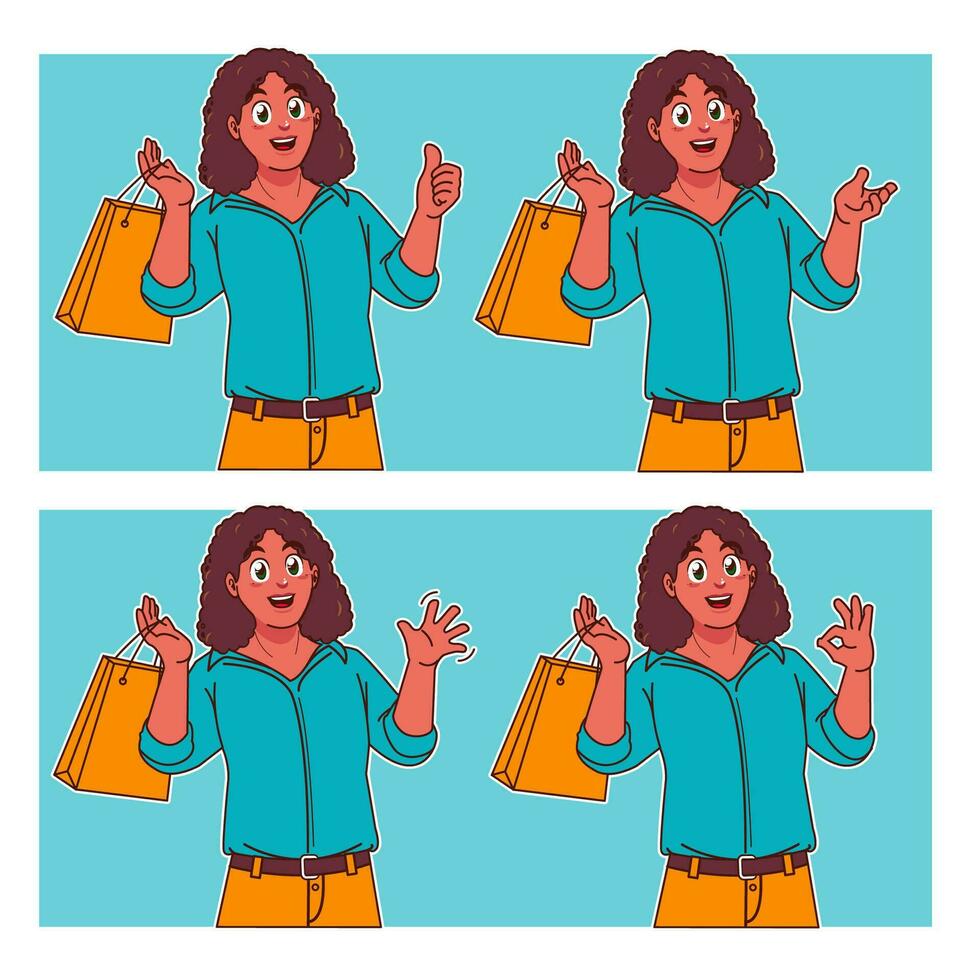 Woman carrying shopping bags vector