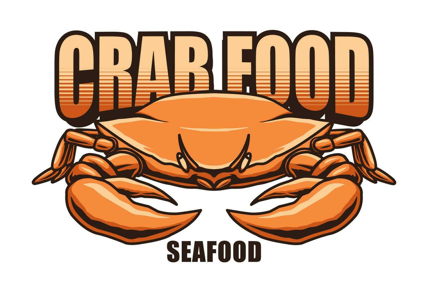 crab seafood logo design template vector
