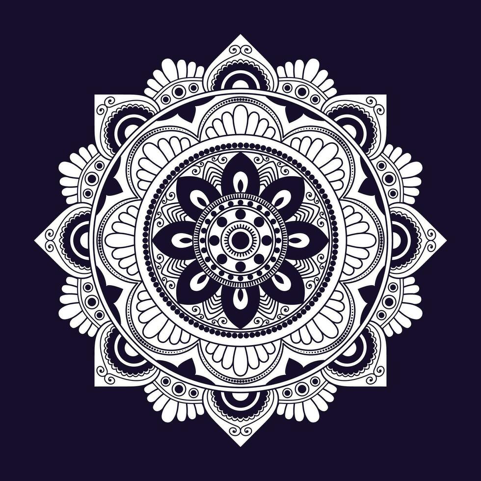 mandala con flor para alheña, mehndi, tatuaje, decoración. decorativo ornamento en étnico oriental estilo. mano dibujado antecedentes. islam, Arábica, indio. vector
