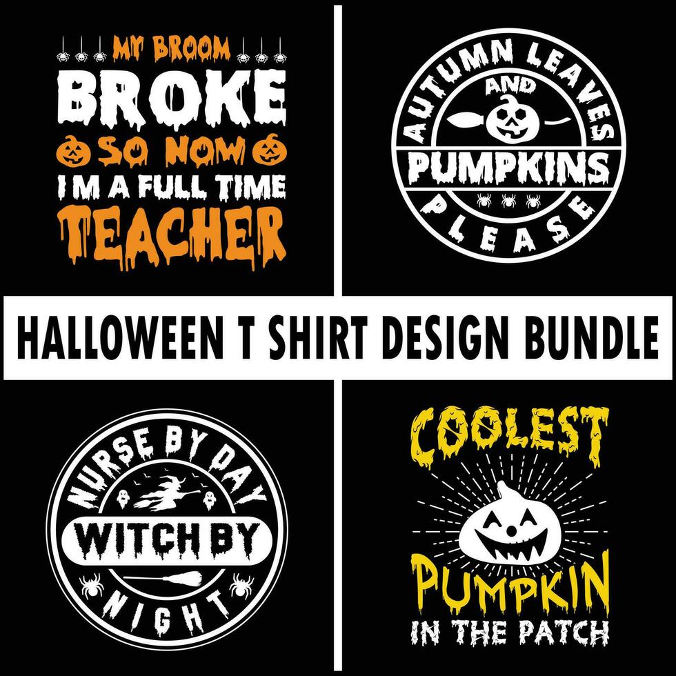 HALLOWEEN T SHIRT DESIGN BUNDLE vector