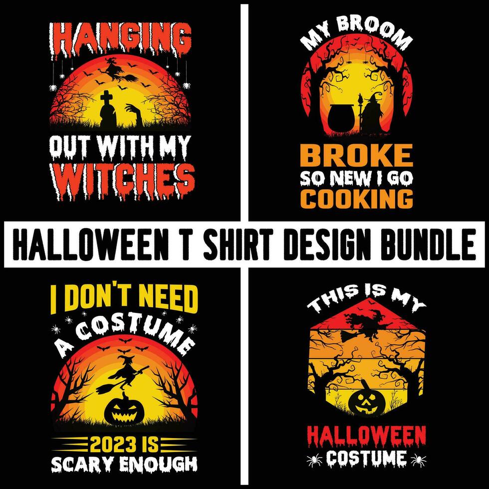 HALLOWEEN T SHIRT DESIGN BUNDLE vector