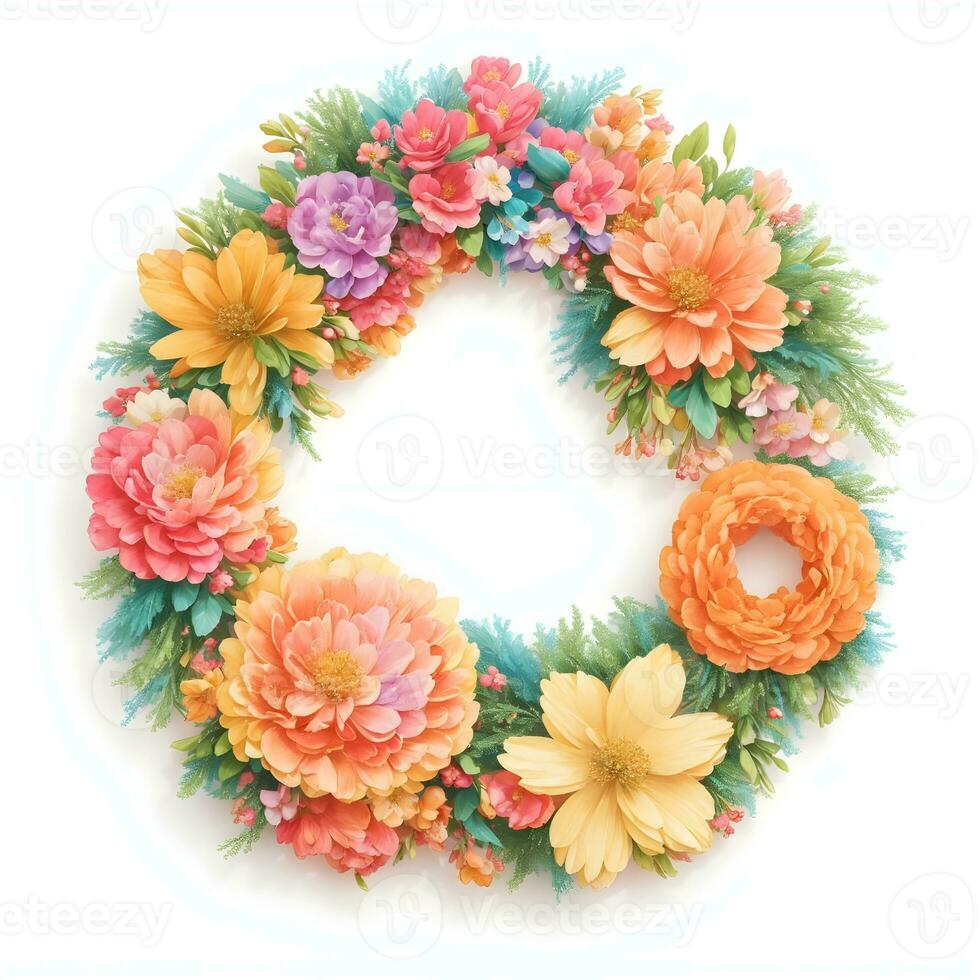 Orange flower wreath photo