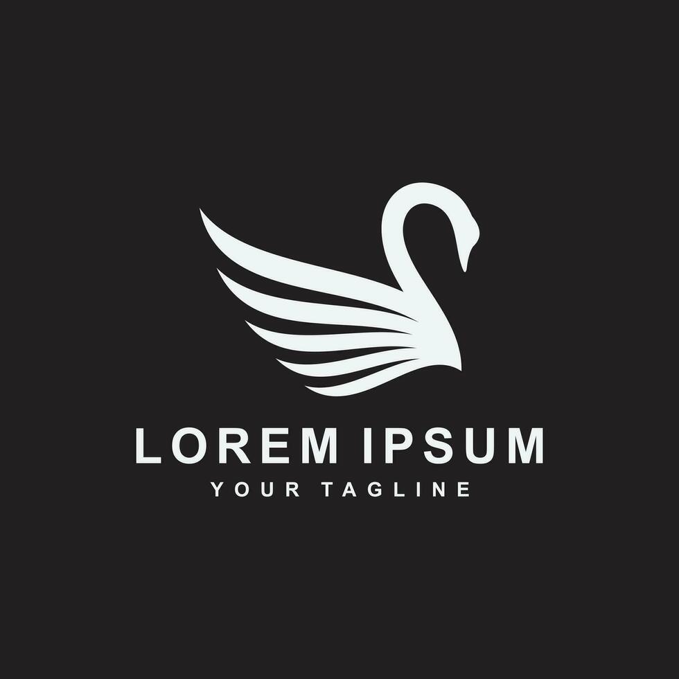 Abstract swan flying wings logo vector