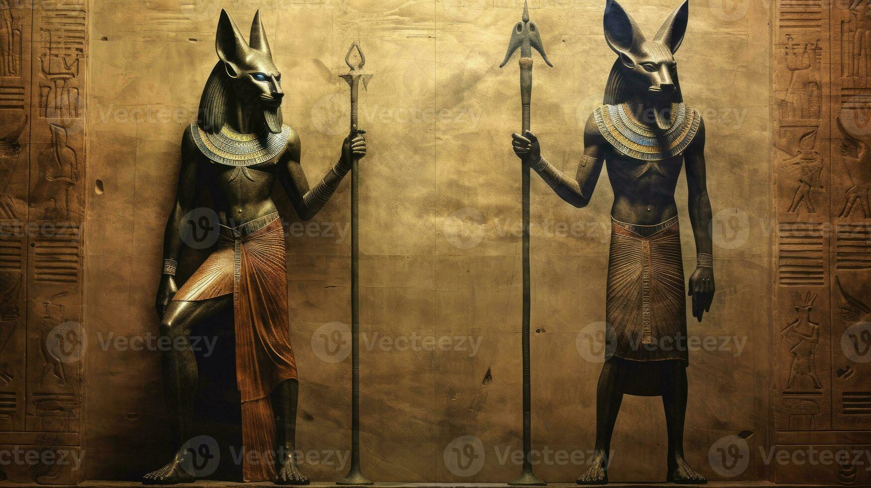 Anubis and Horus. Generative Ai photo