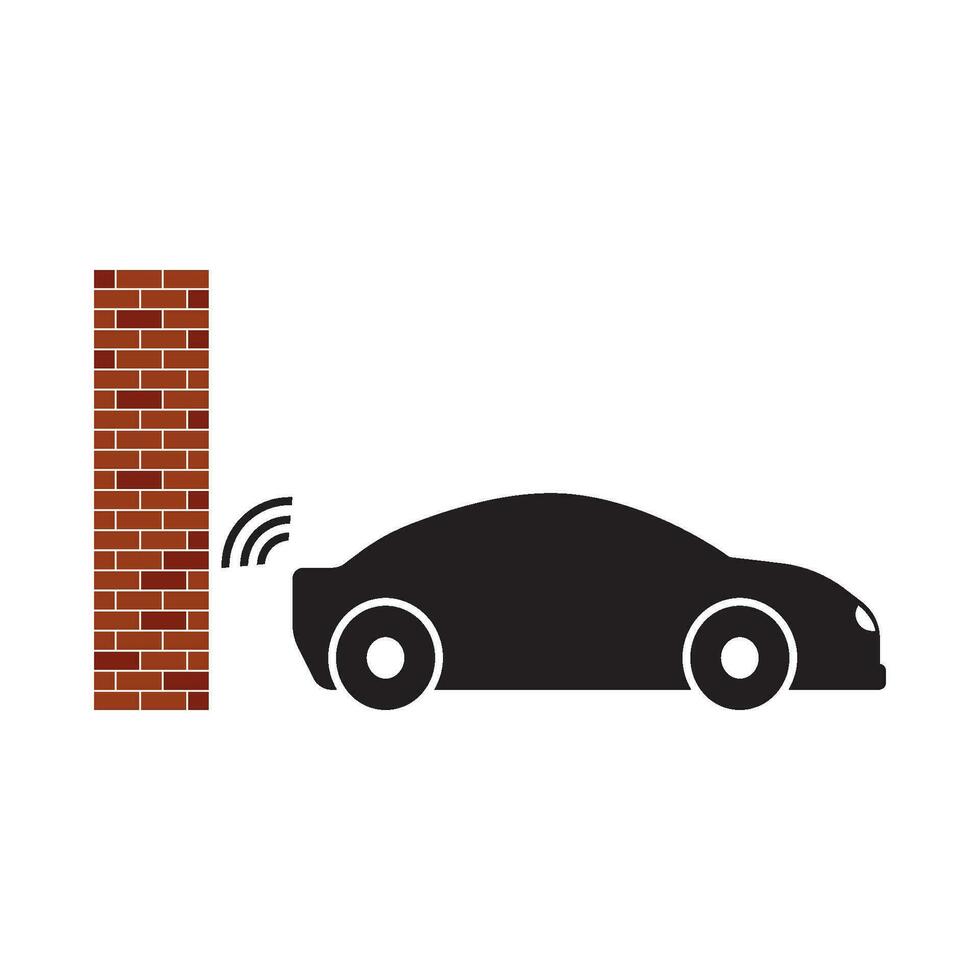 Car parking sensor signal icon vector