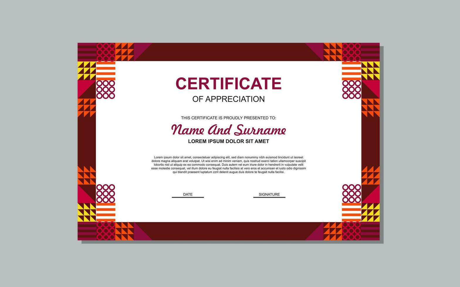 modern style certificate template in red color. certificate in luxury style blue color. vector
