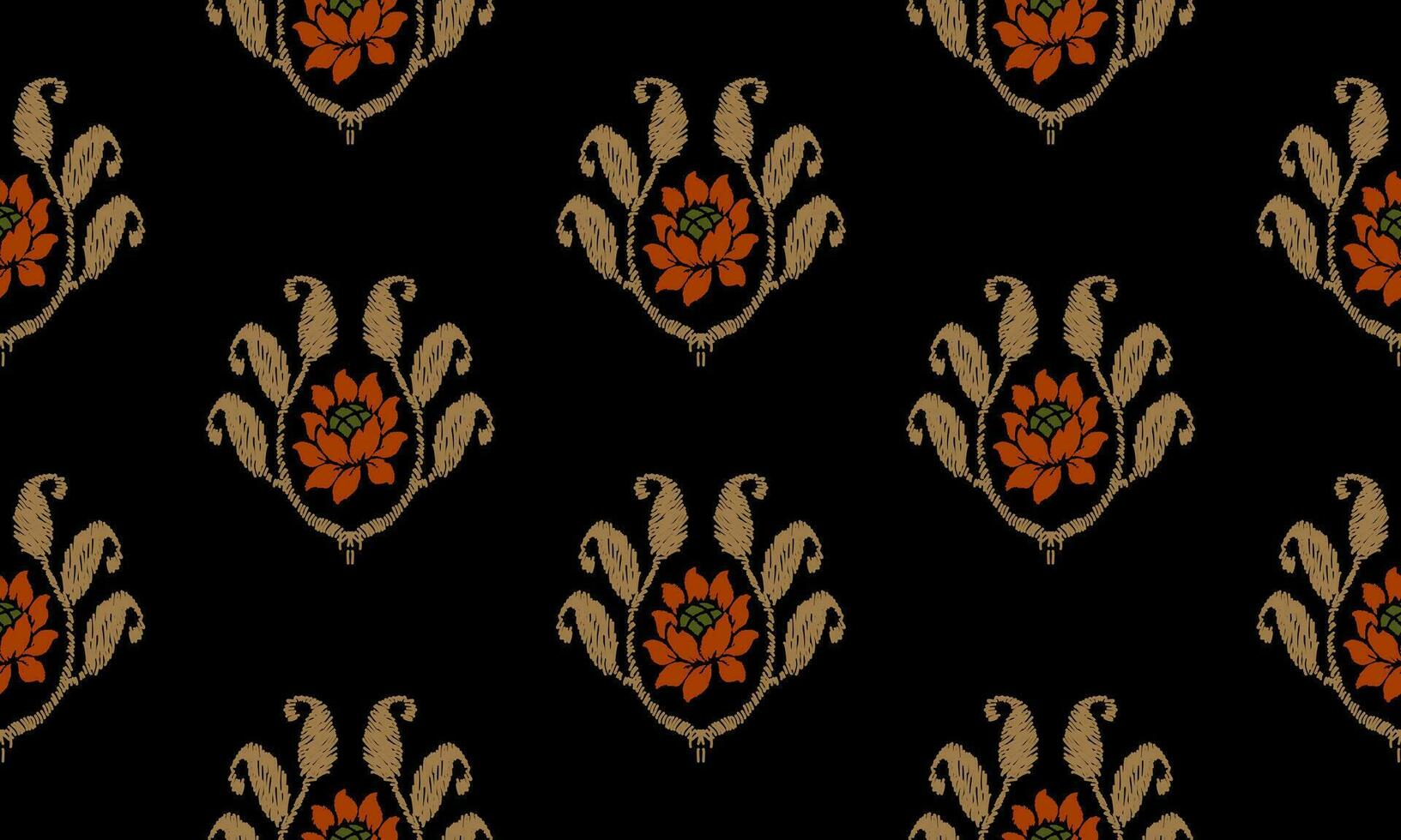 Ikat Seamless Pattern tribal art Embroidery, Ikat stripe Digital textile Asian Design for Prints Fabric saree Mughal Swaths texture Kurti Kurtis Kurtas, Motif Batik vector