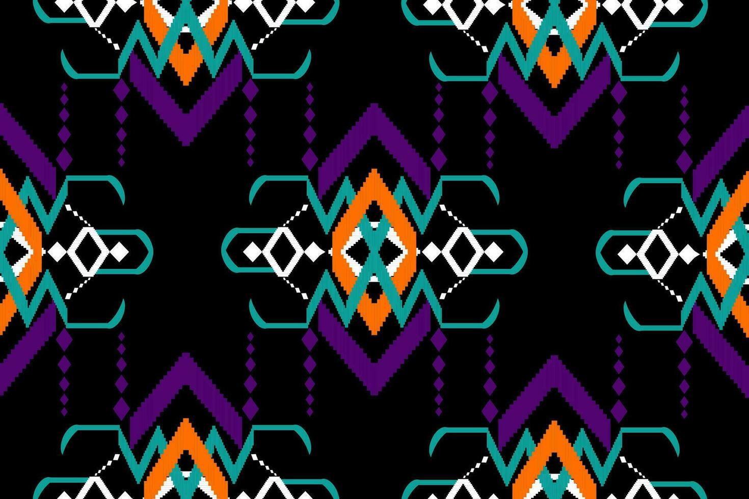 Ikat vector ethnic seamless pattern design. Ikat Aztec fabric carpet ornaments textile decorations wallpaper. Tribal boho native ethnic turkey traditional embroidery vector background