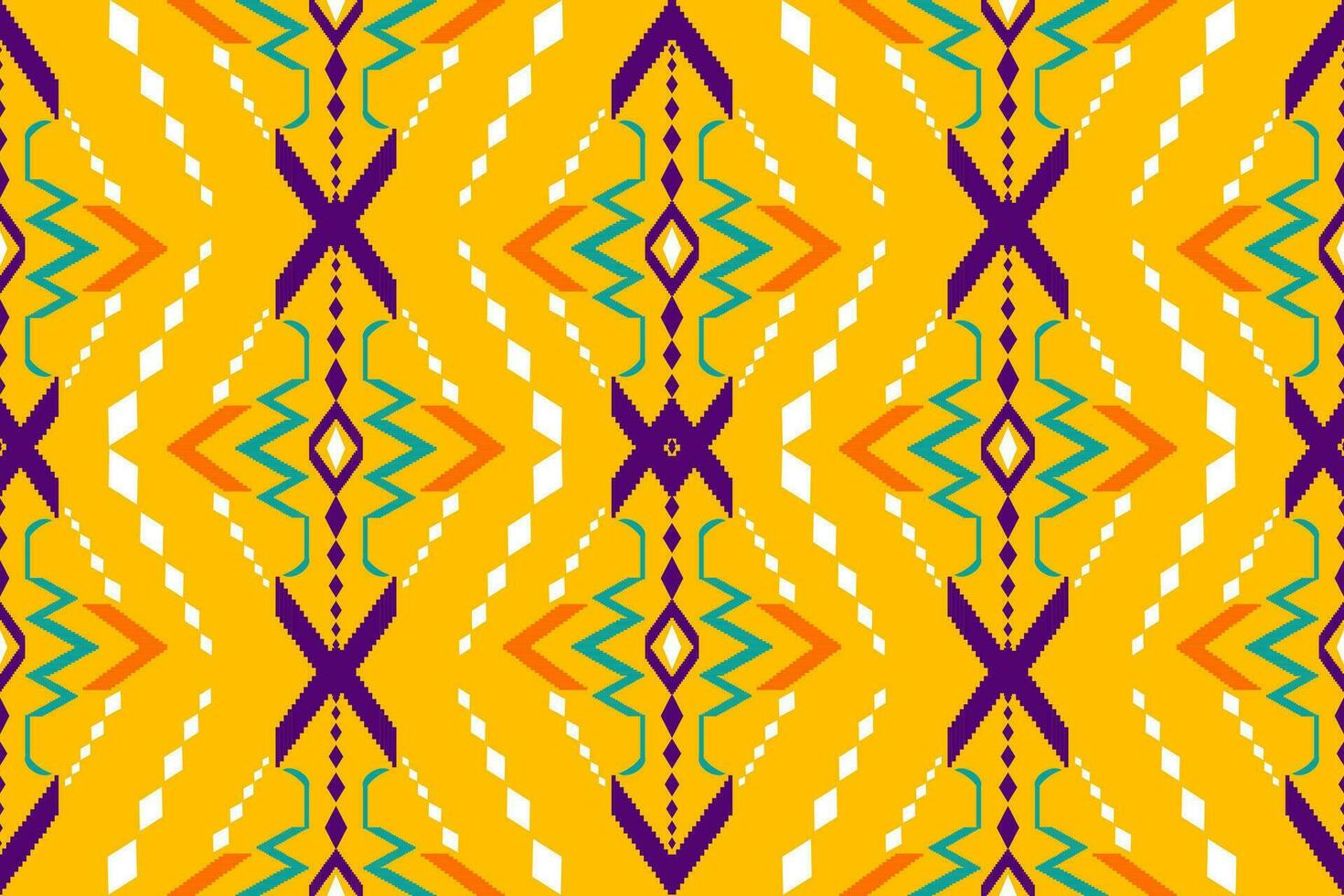 Ikat vector ethnic seamless pattern design. Ikat Aztec fabric carpet ornaments textile decorations wallpaper. Tribal boho native ethnic turkey traditional embroidery vector background