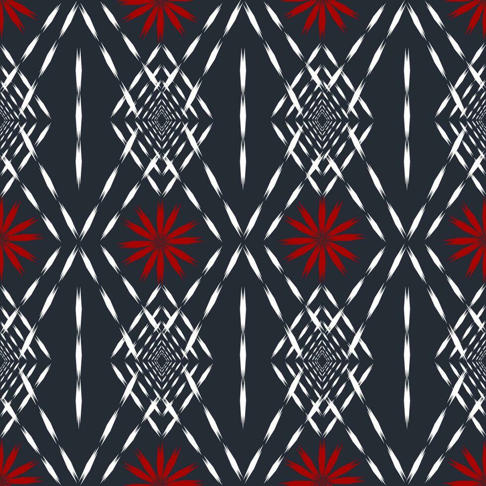 Geometric vector ikat pattern. Ethnic traditional Tribal art Seamless pattern in tribal, folk embroidery, and Mexican style. Aztec geometric art ornament print. Design for carpet, wallpaper, clothing,