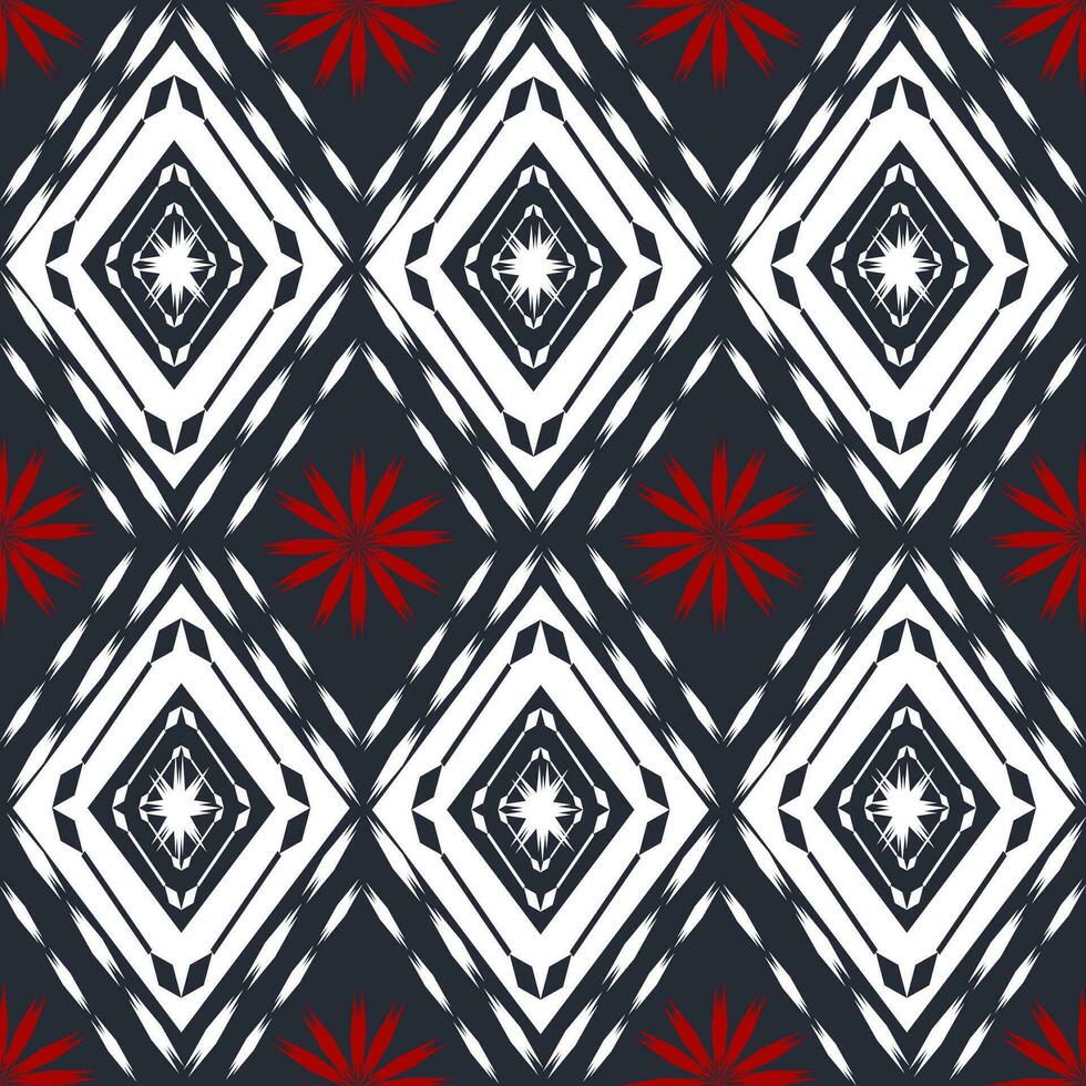 Geometric vector ikat pattern. Ethnic traditional Tribal art Seamless pattern in tribal, folk embroidery, and Mexican style. Aztec geometric art ornament print. Design for carpet, wallpaper, clothing,