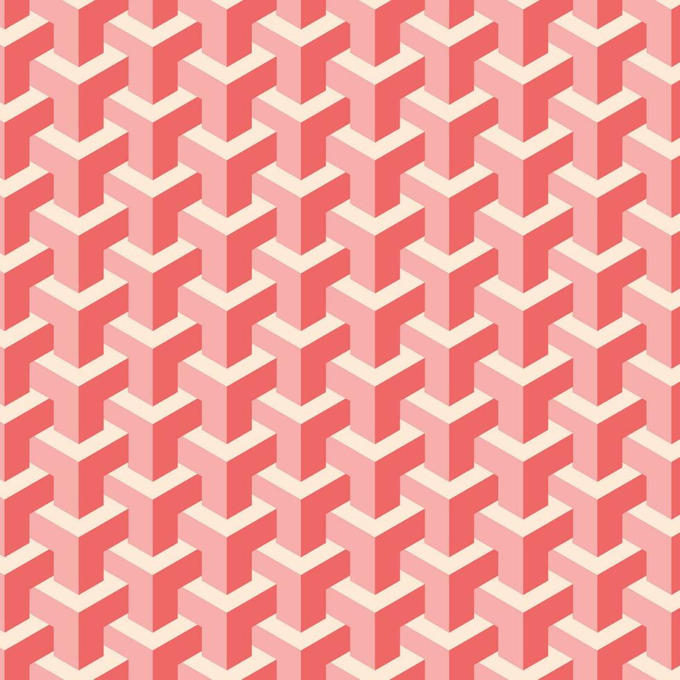 Y shape seamless geometric pink pattern vector