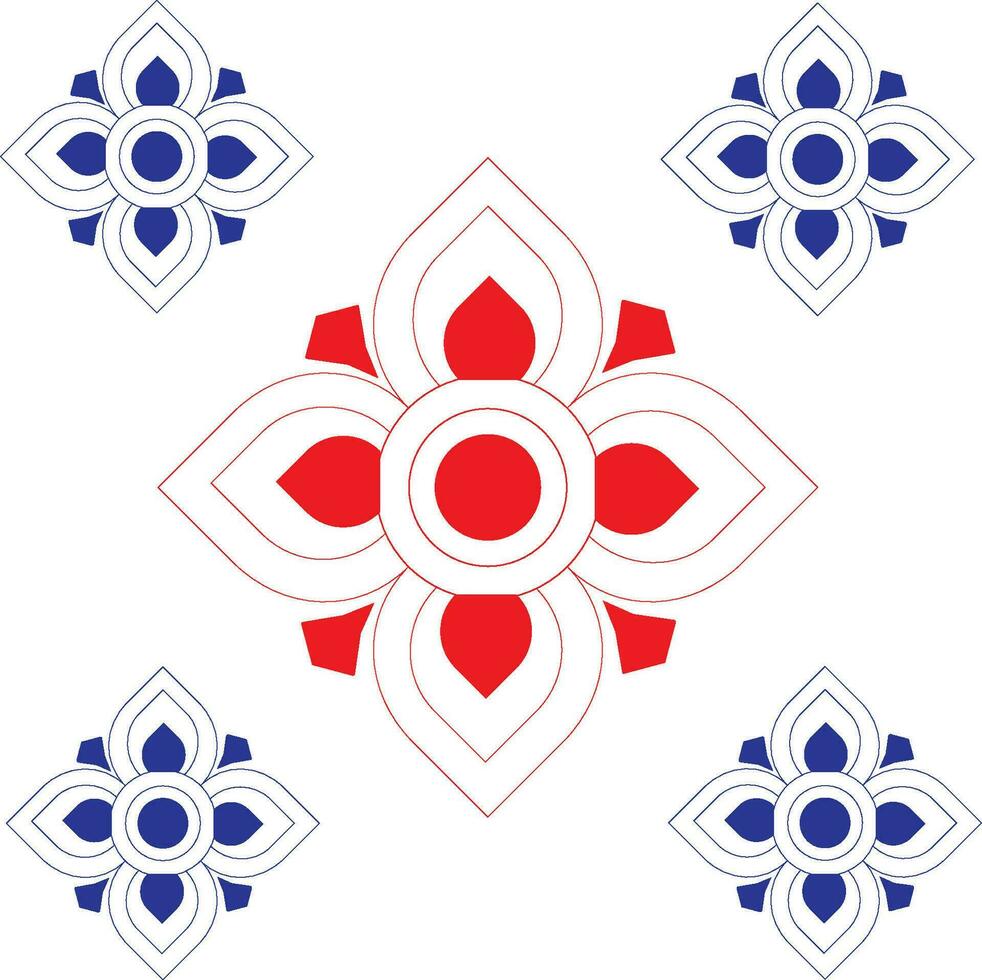 Thai striped flower icon vector