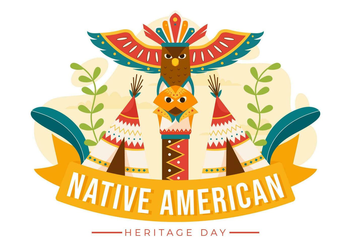 Native American Heritage Month Day Vector Illustration with Celebrate America Indian Culture Annual in United States to Contributions Background