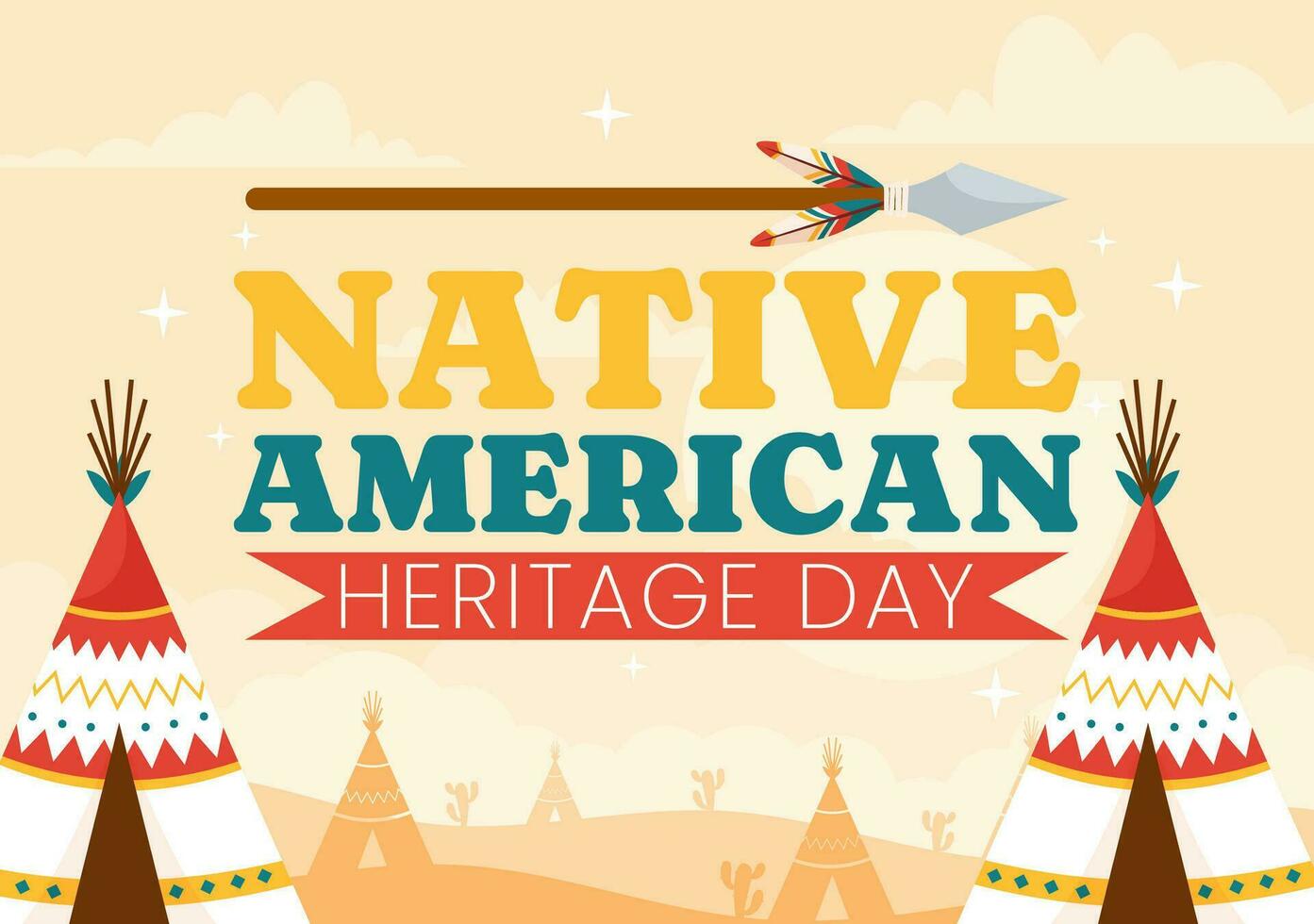 Native American Heritage Month Day Vector Illustration with Celebrate America Indian Culture Annual in United States to Contributions Background