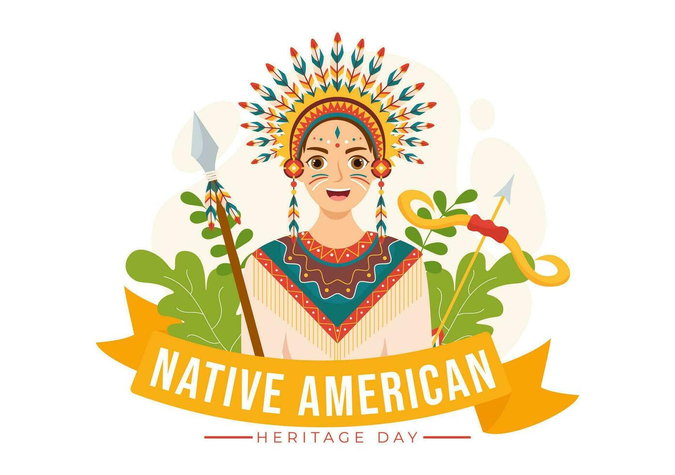 nativo americano patrimonio mes día vector ilustración con celebrar America indio cultura anual en unido estados a contribuciones antecedentes