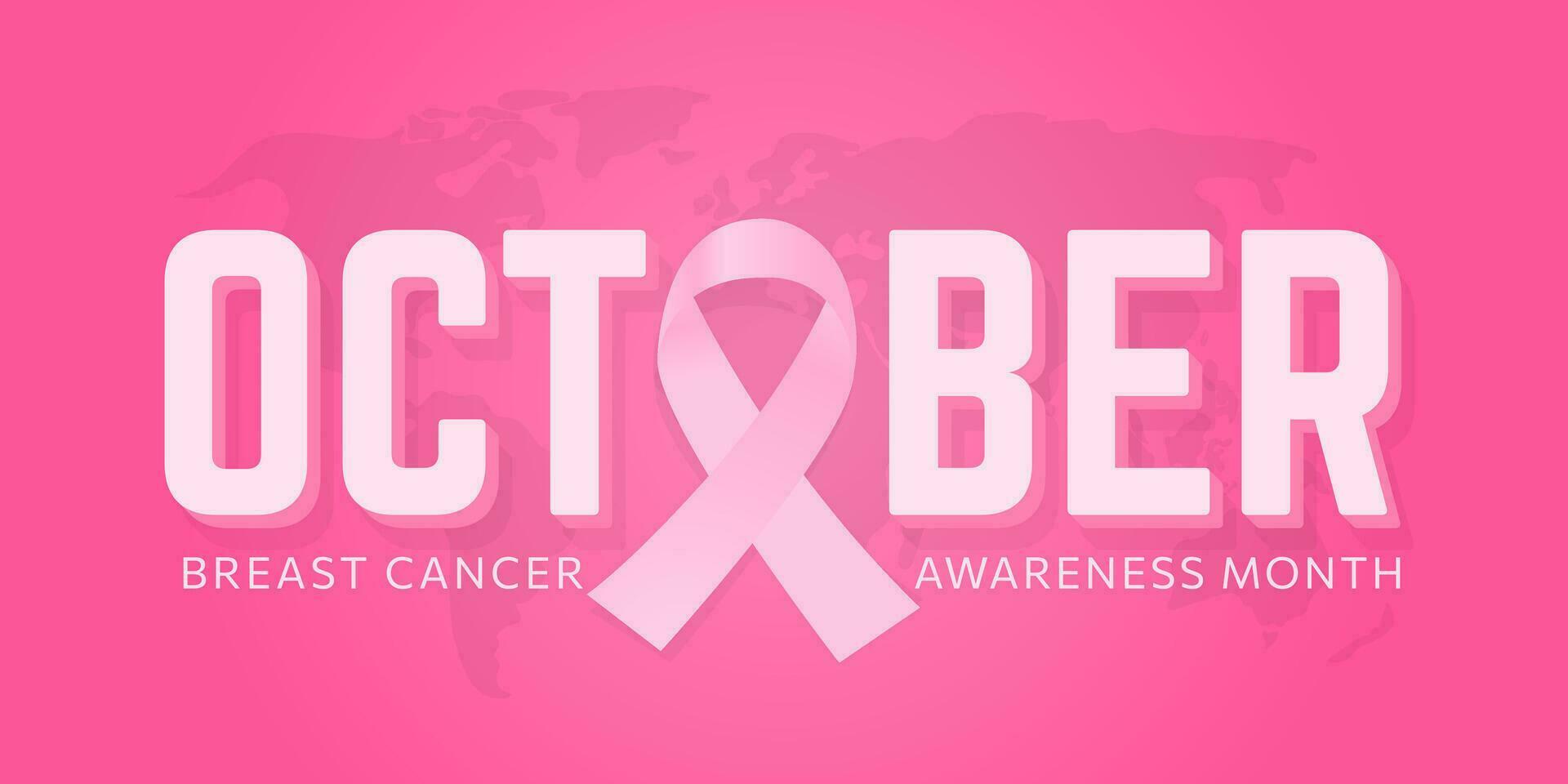 Breast Cancer Awareness Month Typography design vector