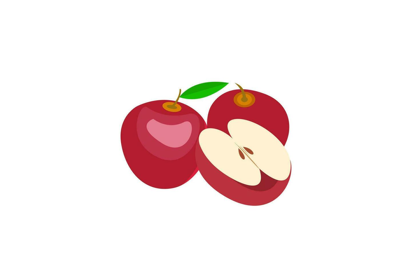 apple fruit and slice apple vector