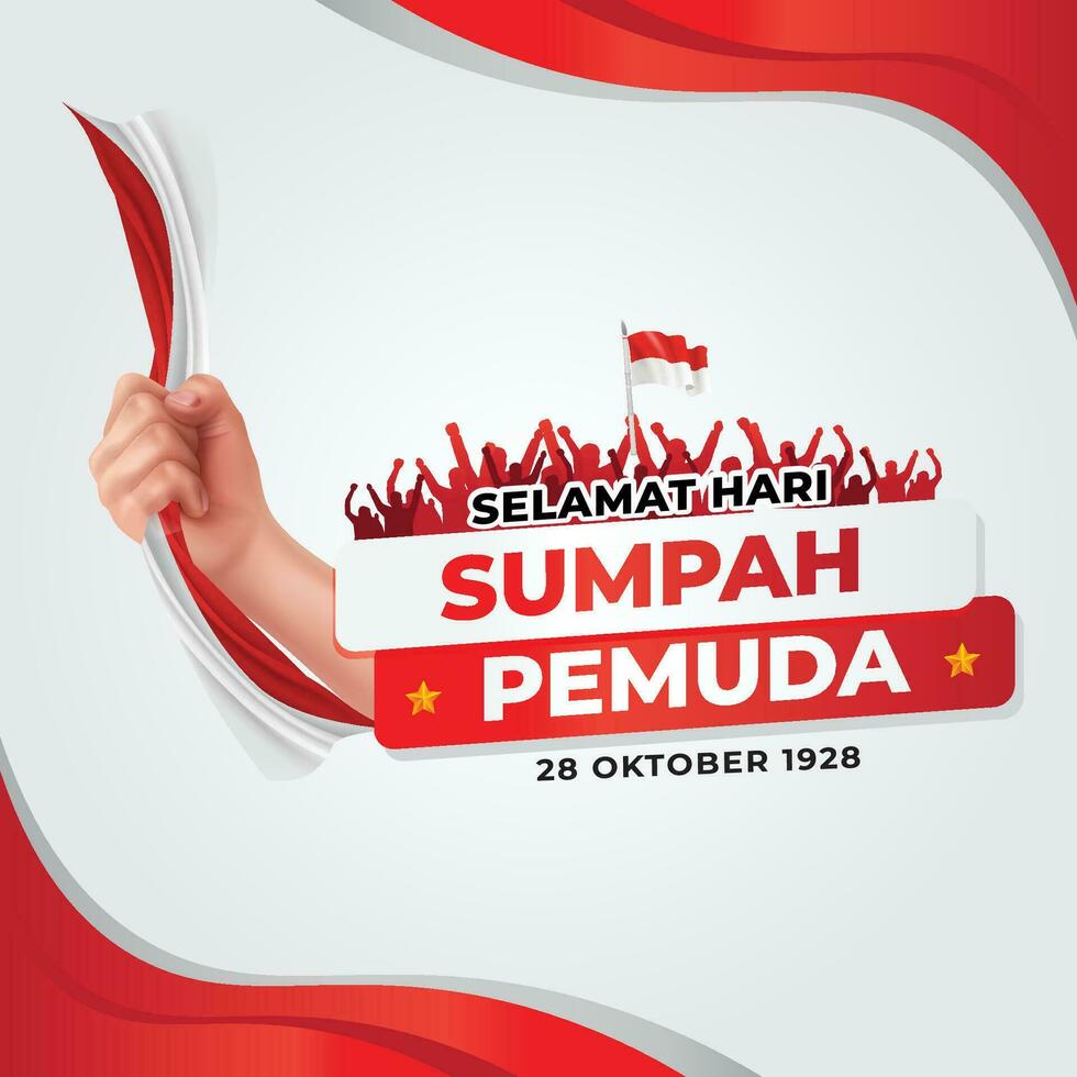 Happy Indonesian Youth Pledge Day vector