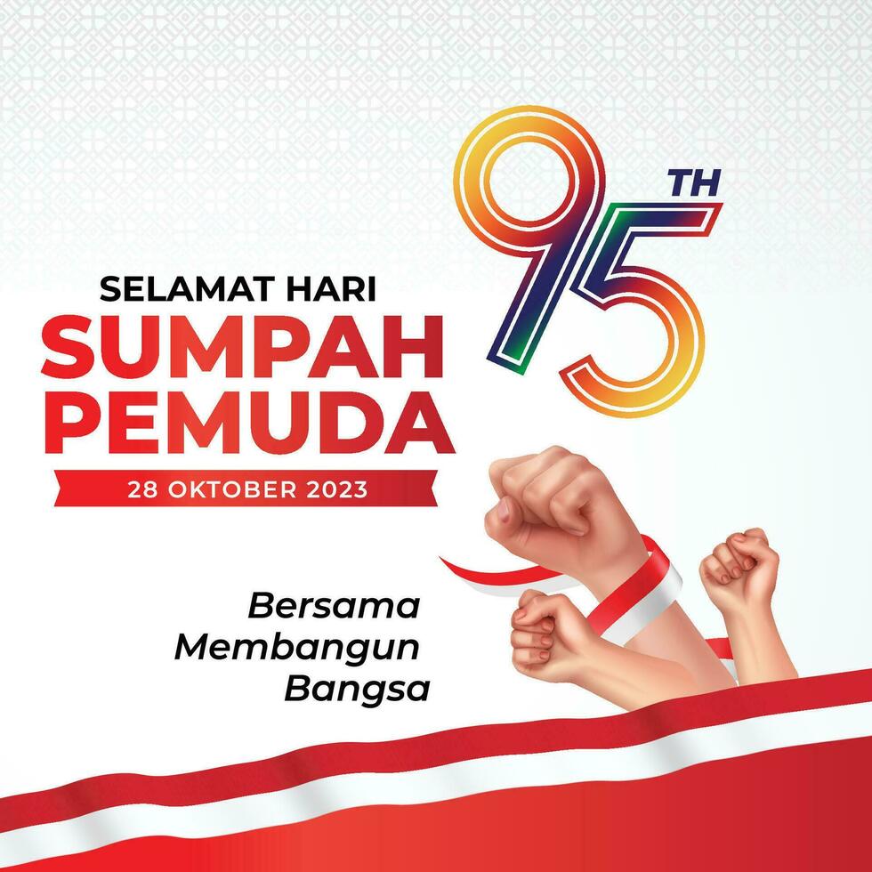 Indonesia's 95th Youth Pledge Day vector
