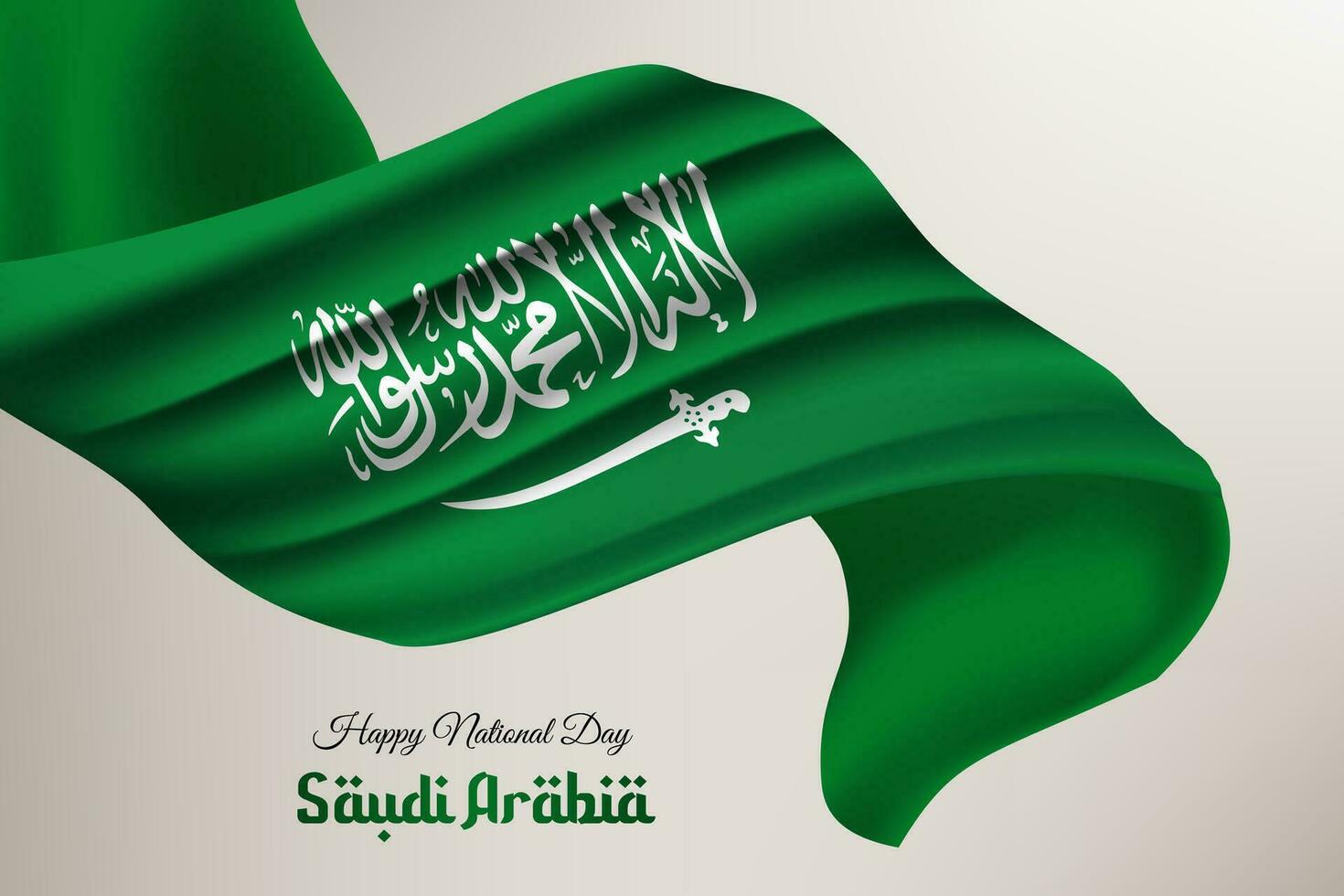 saudi arabia flag green vector happy national day