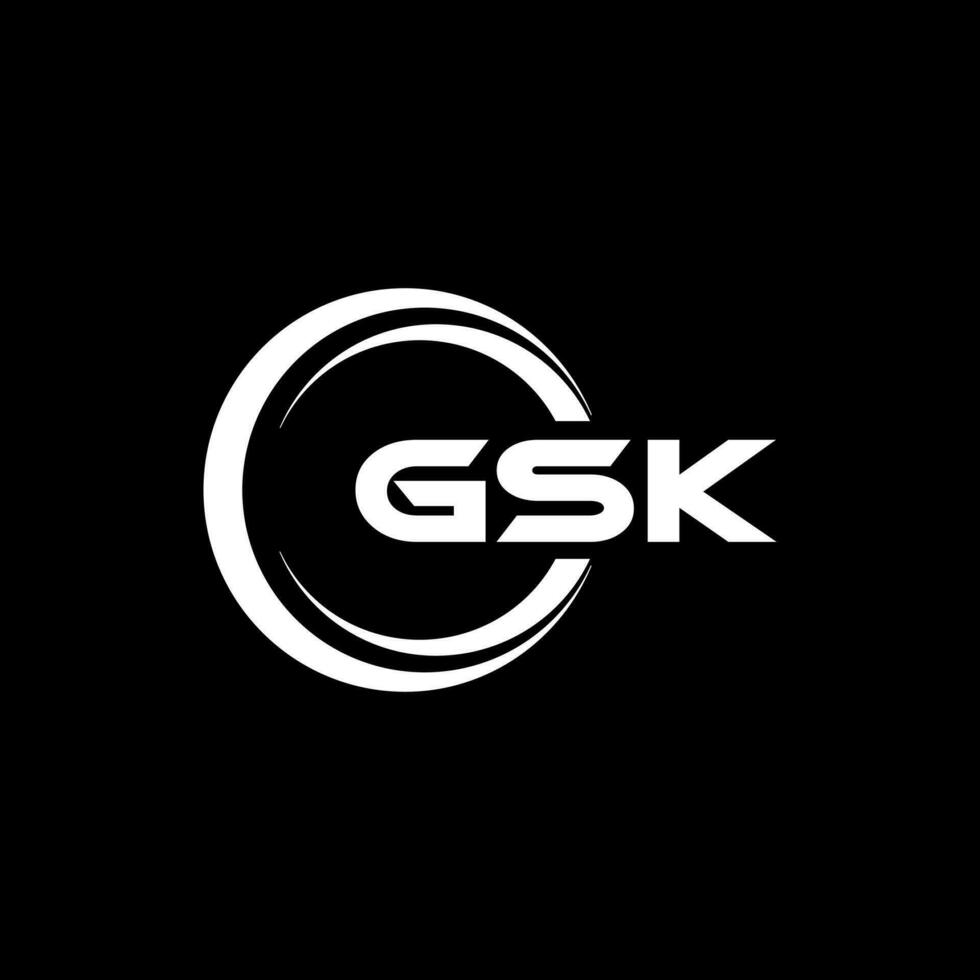 gsk logo diseño, inspiración para un único identidad. moderno elegancia y creativo diseño. filigrana tu éxito con el sorprendentes esta logo. vector