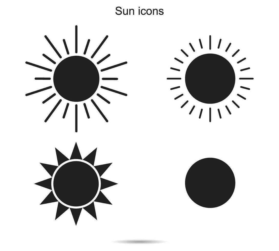 sun icons, vector illustration.