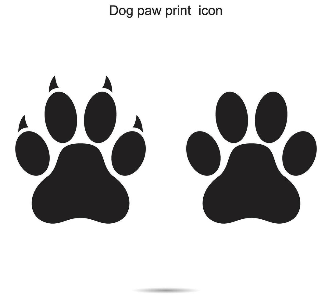 perro pata impresión icono, vector ilustración.