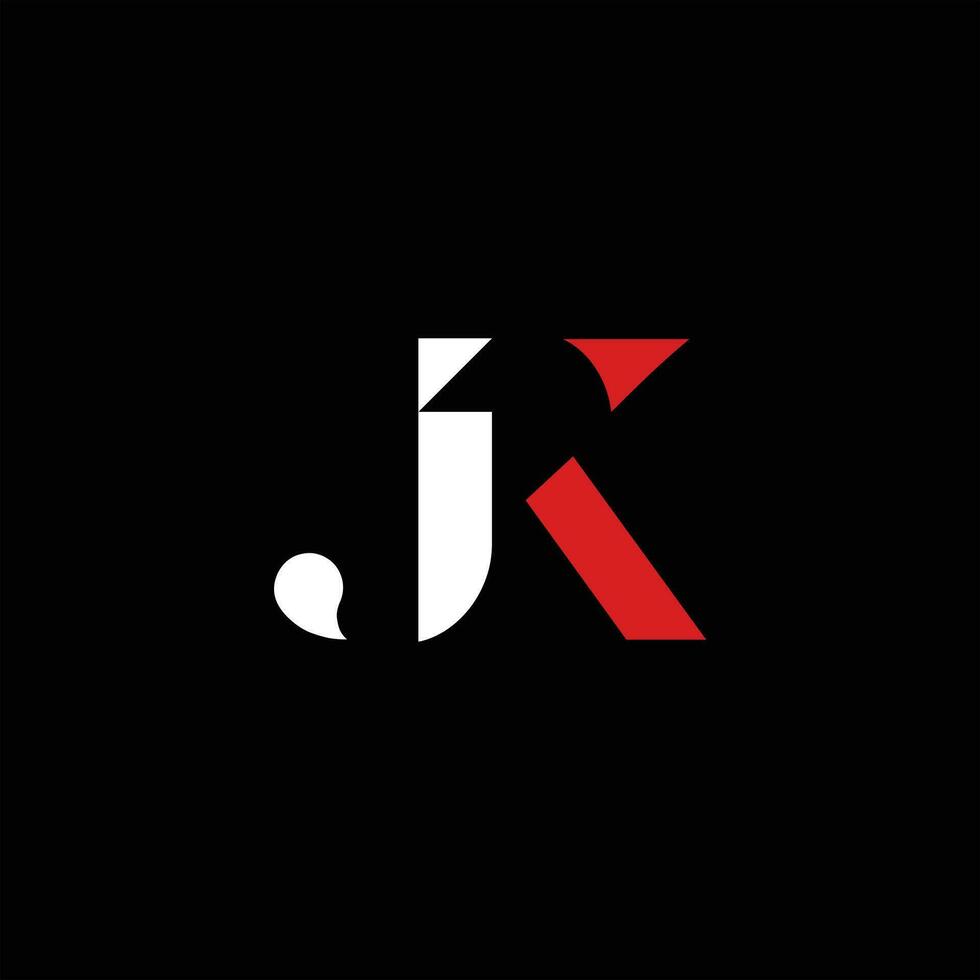 Initial Letter JK Logo Icon Design vector