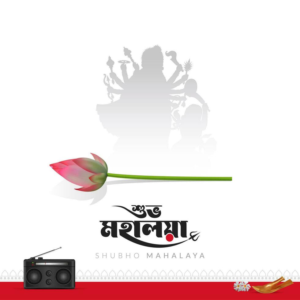 Happy Mahalaya Social Media Post Durga Puja is Biggest Festival in Bengal vector