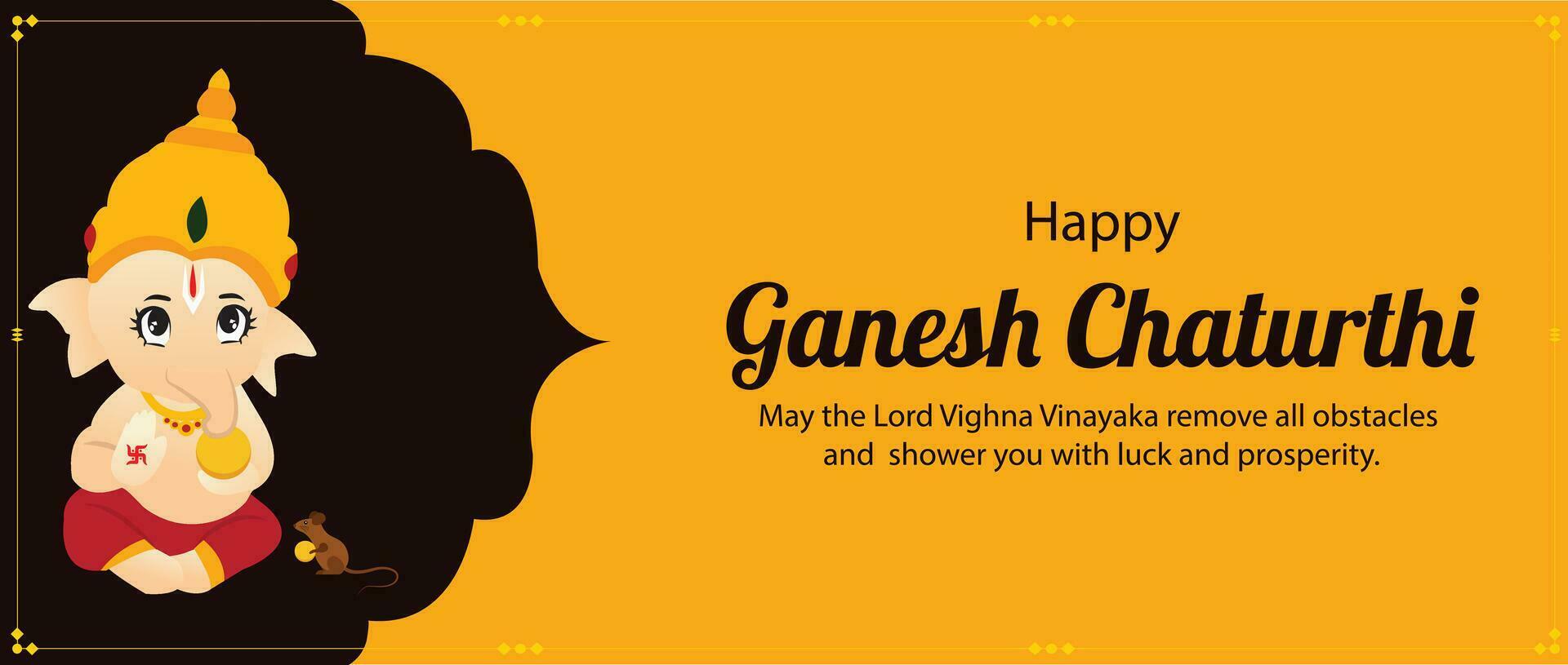 Happy Ganesh Chaturthi Indian Hindu Festival Vector Celebration