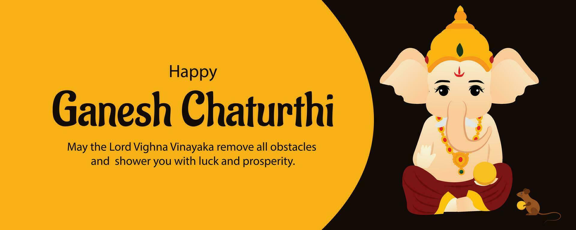 Happy Ganesh Chaturthi Indian Hindu Festival Vector Celebration