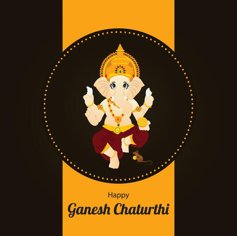 Happy Ganesh Chaturthi Indian Hindu Festival Vector Celebration