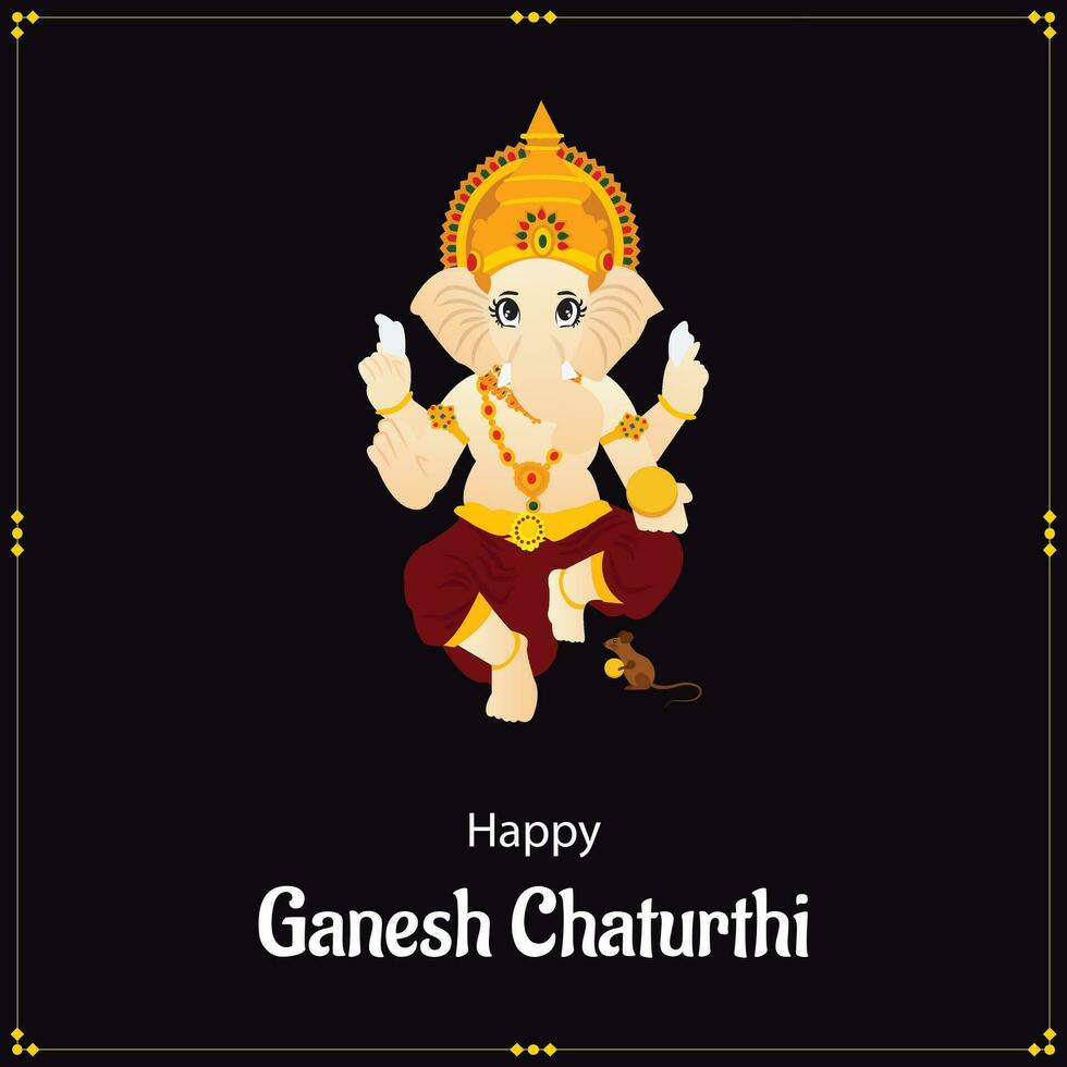 Happy Ganesh Chaturthi Indian Hindu Festival Vector Celebration