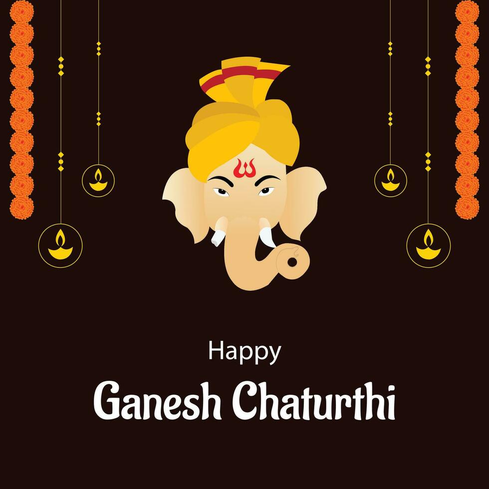 Happy Ganesh Chaturthi Indian Hindu Festival Vector Celebration