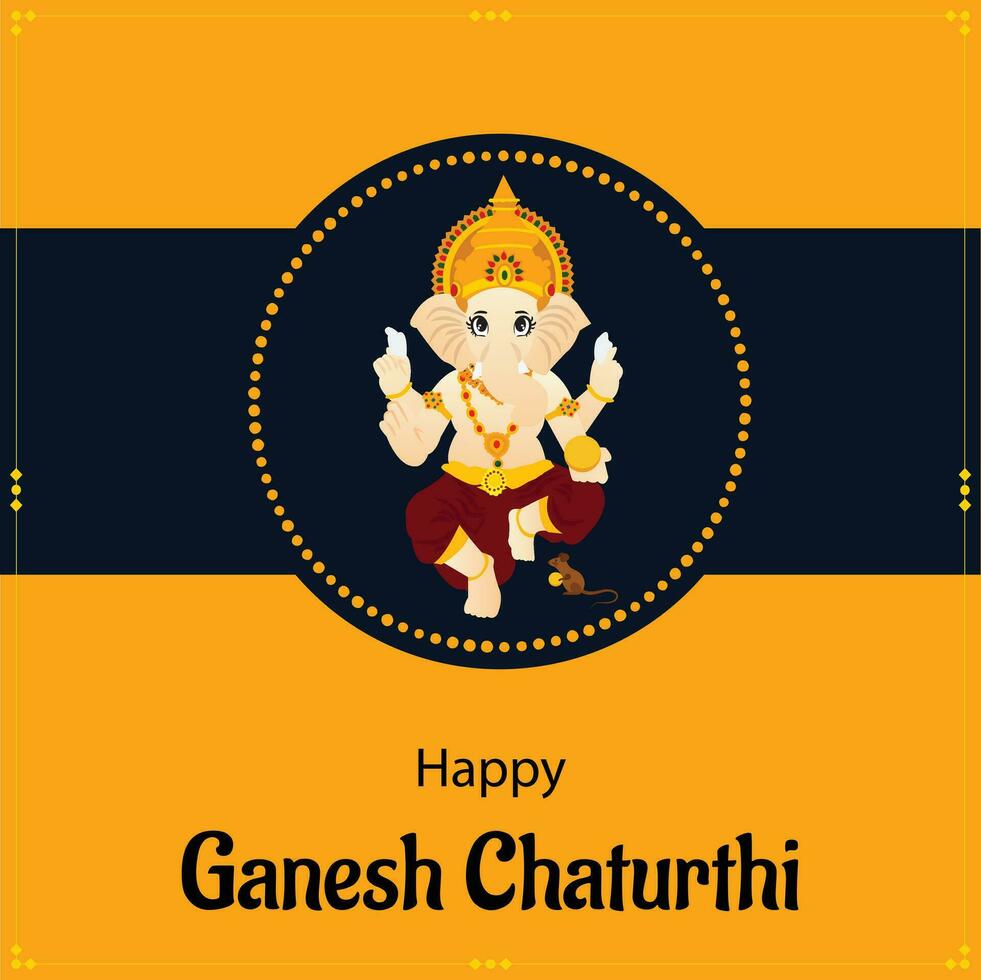 Happy Ganesh Chaturthi Indian Hindu Festival Vector Celebration