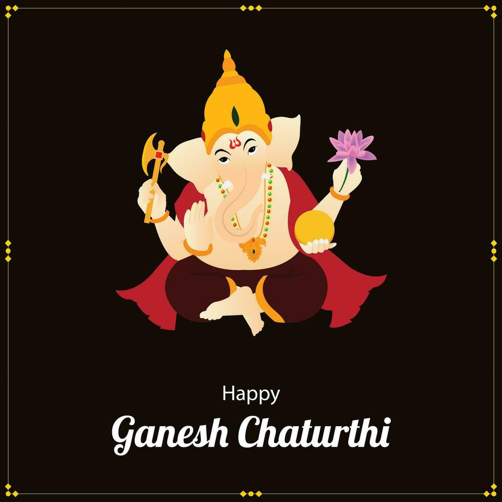 Happy Ganesh Chaturthi Indian Hindu Festival Vector Celebration